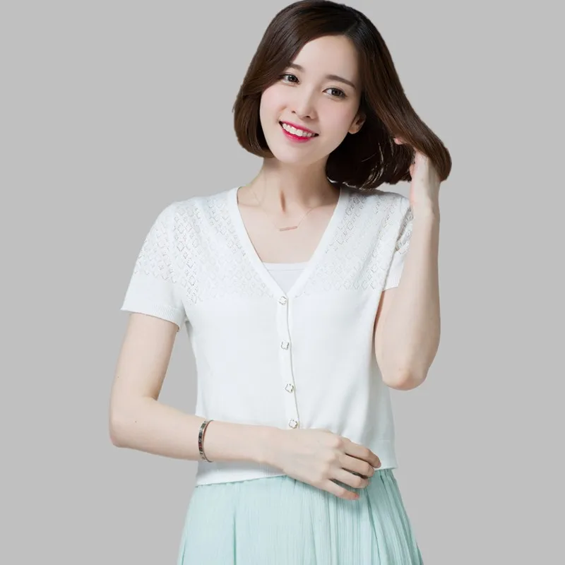 Новинка летняя и весенняя женская тонкая трикотажная блузка с вырезами рубашка