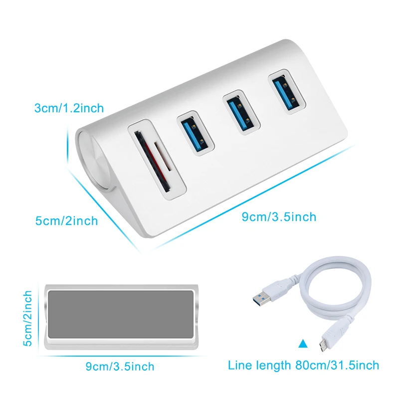ROCKETEK Мульти USB 3 0 концентратор порта адаптер сплиттер интерфейс питания SD/TF