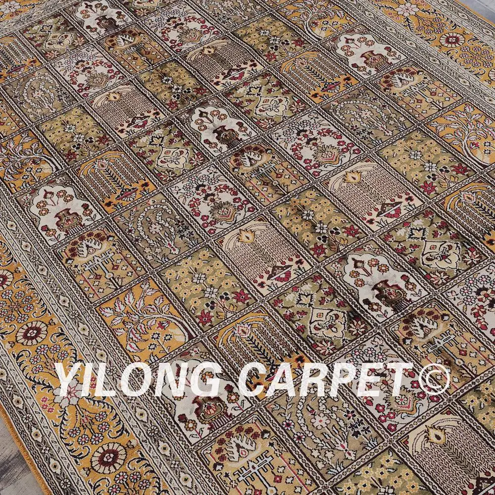 YILONG 5 'x 8' персидский шелковый ковер ручной работы всесезонный Isfahan (YHW051B5x8)|carpet