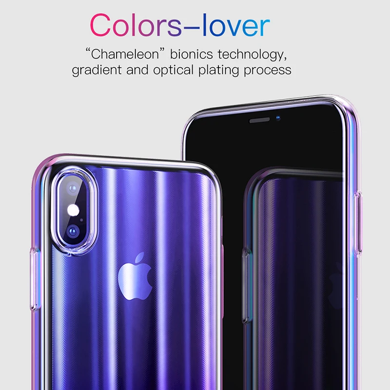 Роскошный чехол Baseus Aurora для iPhone Xs XR Xs Max, градиентный жесткий пластиковый защитный чехол для iPhone Xs, задняя крышка для телефона