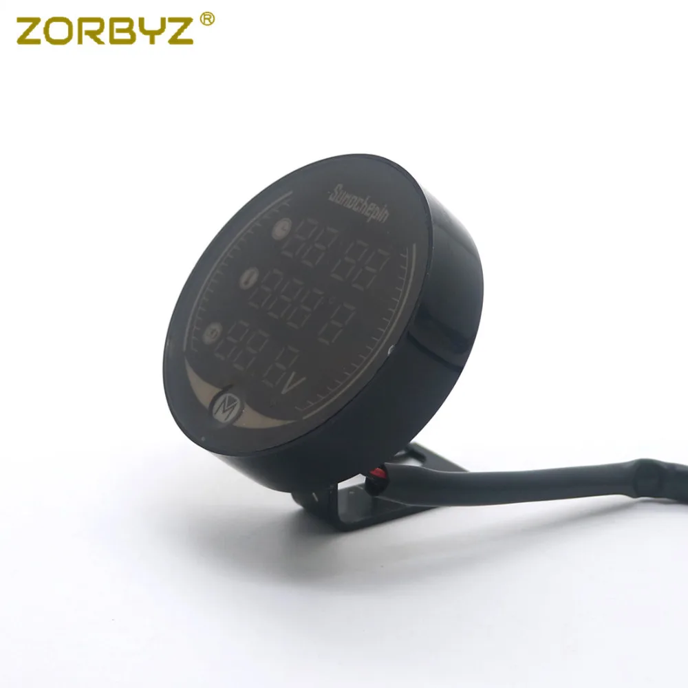 Zorbyz 3-в-1 мотоцикл цифровой светодиодный часы реального времени Температура Напряжение термометр Вольтметр комбо
