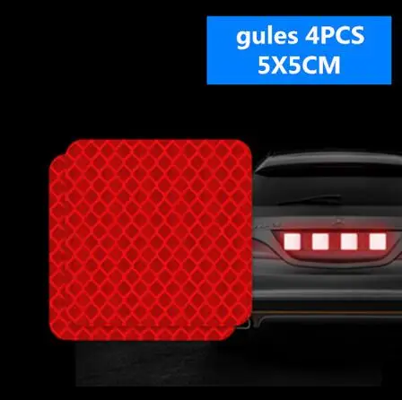 Red 4pcs 4 шт. Предупреждение отражающая лента внешние аксессуары двери автомобиля наклейки для Renault sceni c1 2 c3 modus Duster Logan Sandero - Название цвета: Red 4pcs