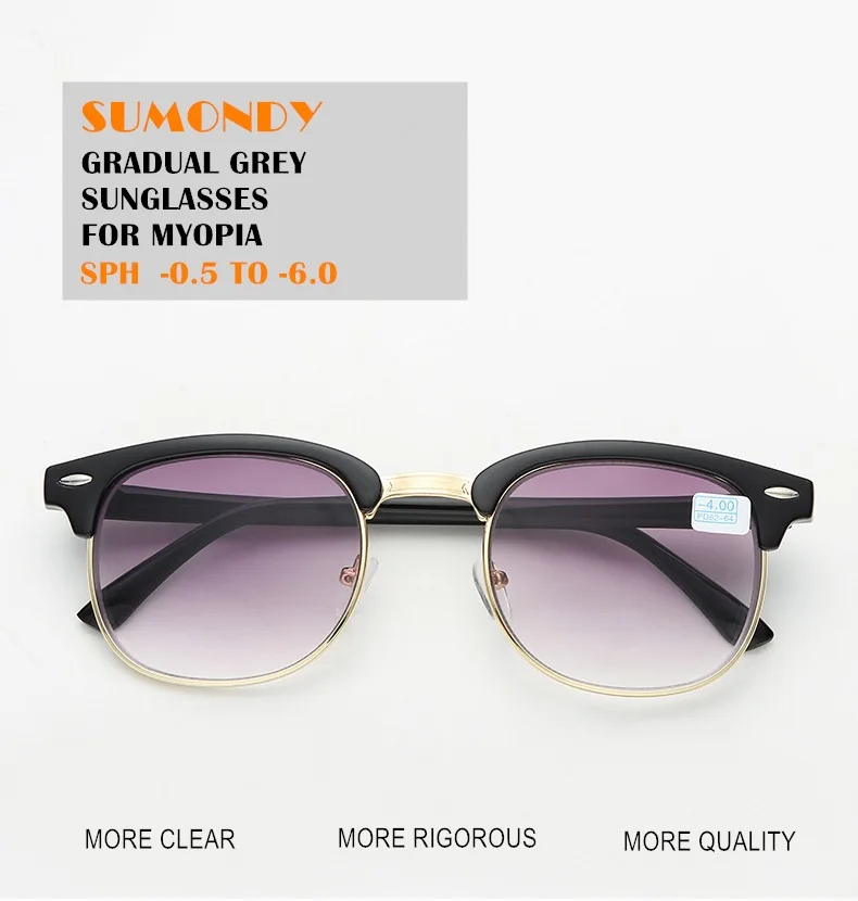 SUMONDY Dioptre-0,5 до-6,0 готовые близорукость солнцезащитные очки для мужчин и женщин Брендовые очки по рецепту для близоруких UF45