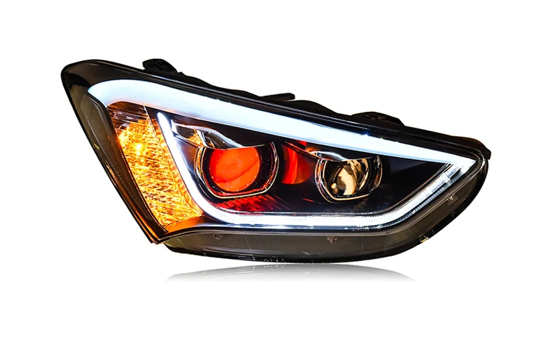 Фара для hyundai Santafe IX45 2013 Светодиодная лента для фар ангельский глаз