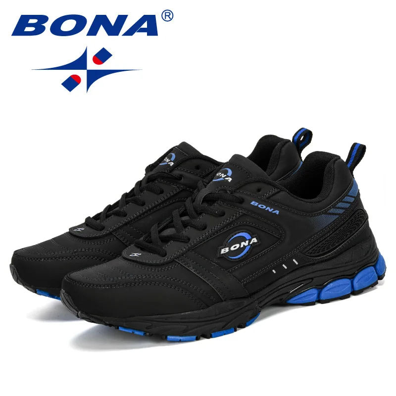 BONA/ мужские летние повседневные кроссовки для бега; кожаные кроссовки; Zapatillas; спортивная обувь; мужские Прогулочные кроссовки; удобные мужские кроссовки