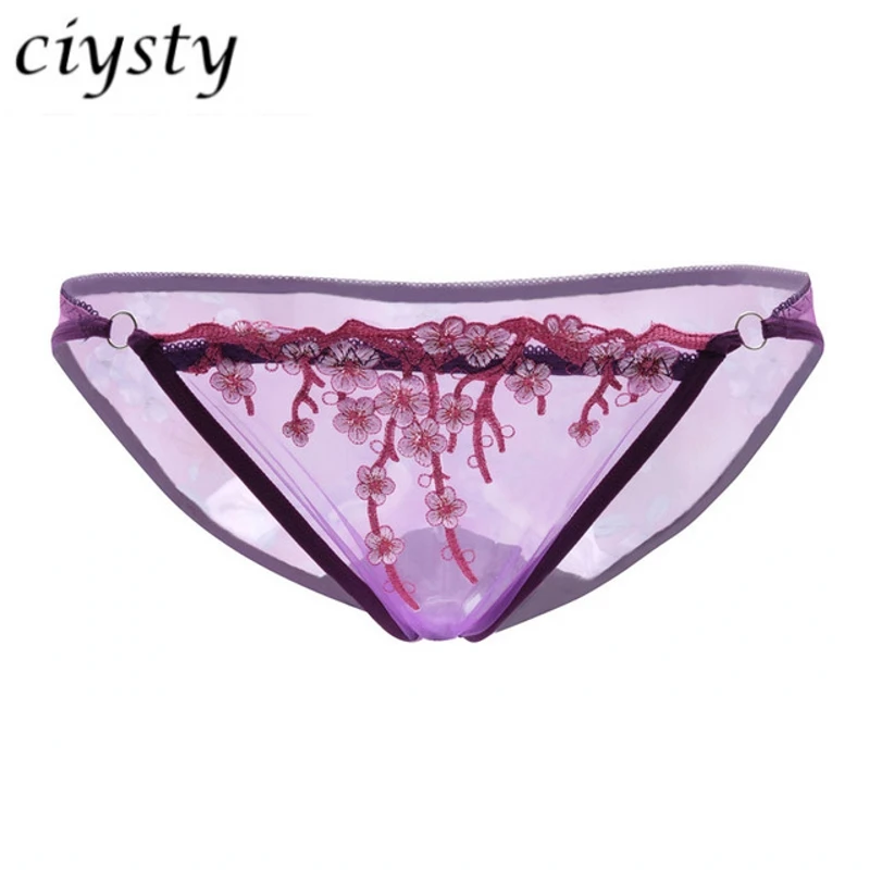 Ciysty 2018 Для женщин пикантные Нижнее Бельё для девочек Вышивка сексуальные стринги