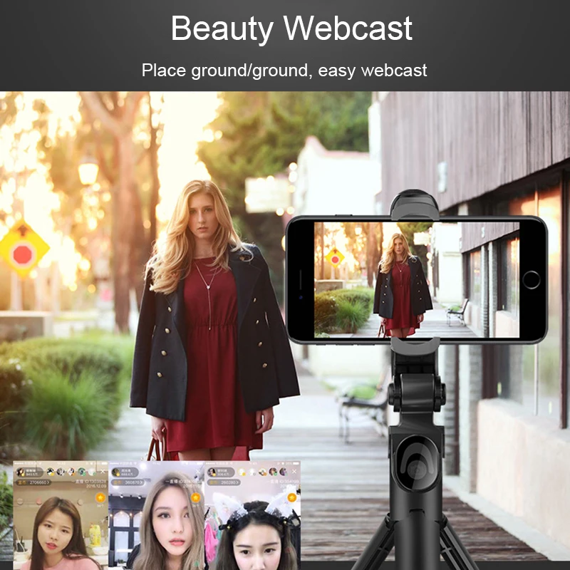 Tripod Selfie Stick For iPhone X 8 7 6S Plus Foldable Bluetooth Wireless Handheld For Android For Samsung For Xiaomi For Huawei
