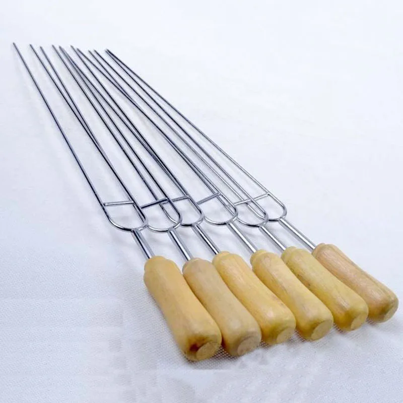 Высокое качество 6 шт./упак. U ЖАРКОЕ БАРБЕКЮ игла для барбекю шпажки деревянная