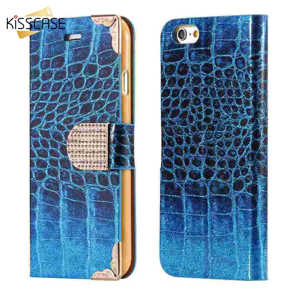 Чехол KISSCASE Bling для iPhone 6 6S Plus Ретро из искусственной кожи 6s Магнитный флип чехол с