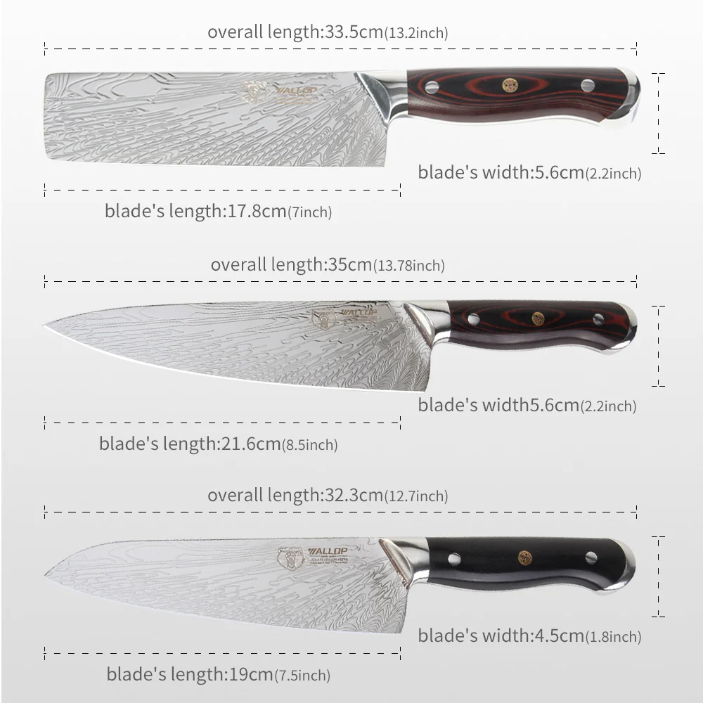 Набор кухонных ножей Повара Santoku Nakiri 3 шт кухонный нож японский HC стальной шеф