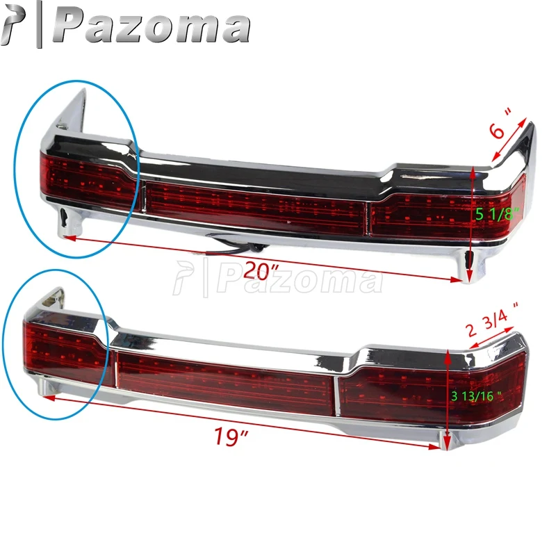 Pazoma Хромированный Светодиодный Стоп задний фонарь для мотоцикла стоп задние