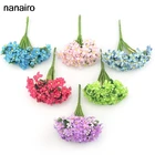 Дешевые искусственные цветы 144 шт., искусственная слива, аксессуары для рукоделия, венок, тонкий цветок, подарок для рукоделия