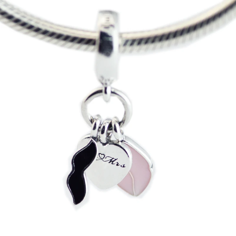 

DIY Beads Charms Silver 925 Original Bracelet Sterling-Silver-Jewelry Love Couple Bead for jewelry Berloque Perles