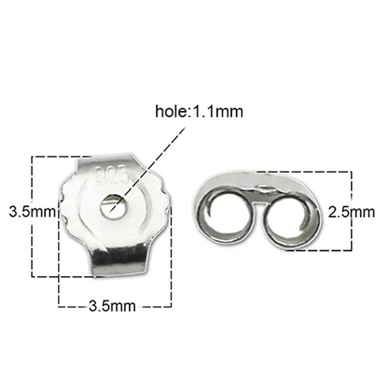 Серьги-бабочки из серебра 925 пробы с застежкой ID25339 | Украшения и аксессуары