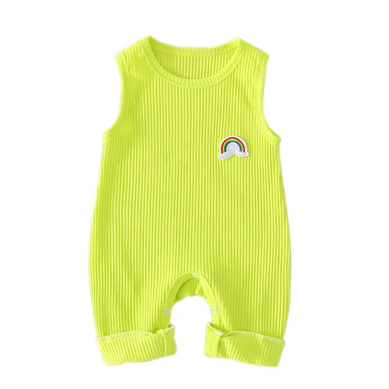 WEIXINBUY 2019 Hot Sale Newborn Infant Baby Boy Girl Rainbow Print Sleeveless Rompers Kids Jumpsuit Clothes |