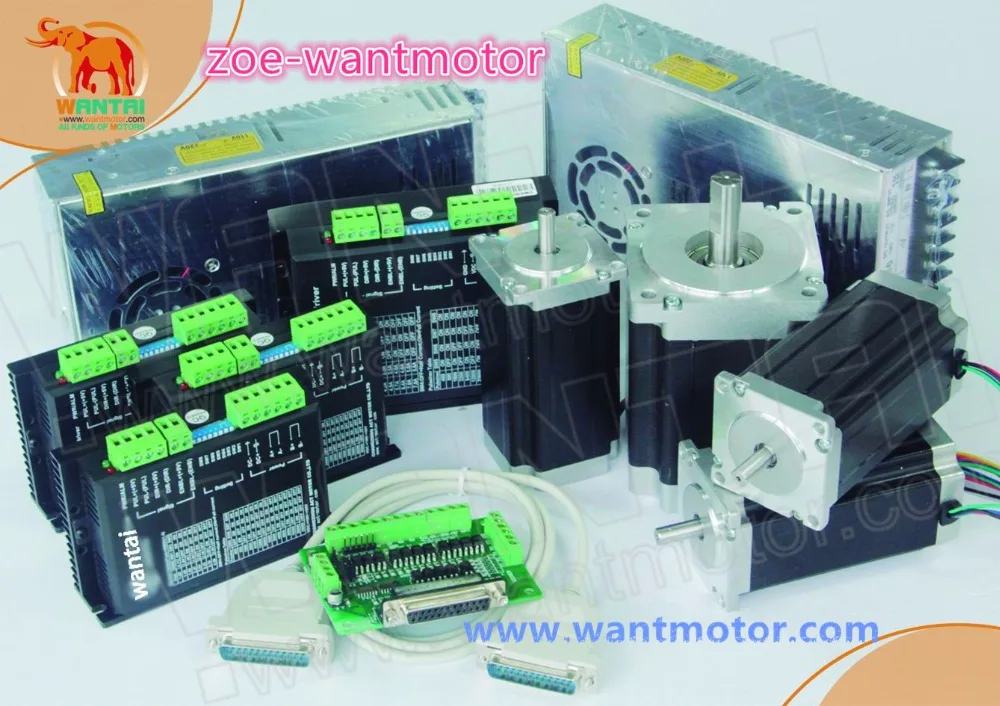 Отличный комплект! CNC Wantai 4 осевой шаговый двигатель Nema 34 85BYGH450D 007 2A 623oz in и Драйвер