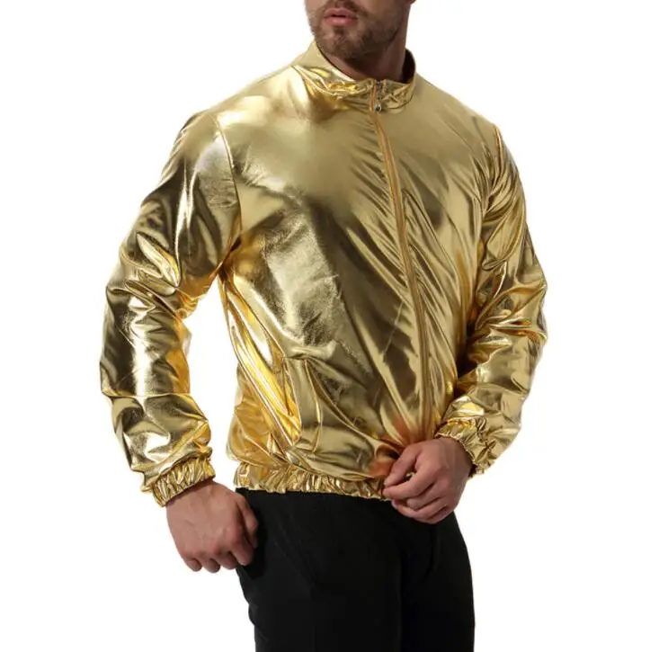 Глянцевая мужская кожаная куртка облегающее мотоциклетное кожаное пальто