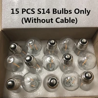 ip65 15pcs warm whitemulticolor led bulbs for s14 string lights e27 led retro edison filament bulb outdoor garden wedding light