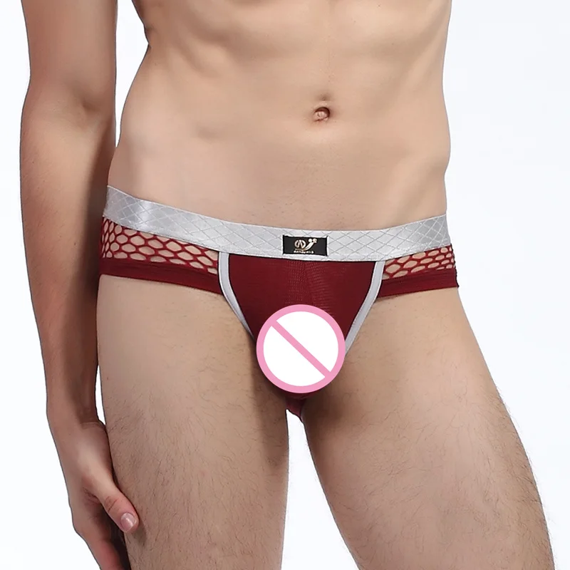 Трусы-джоки AIIOU мужские сетчатые мягкие трусы слипы пикантное нижнее белье для