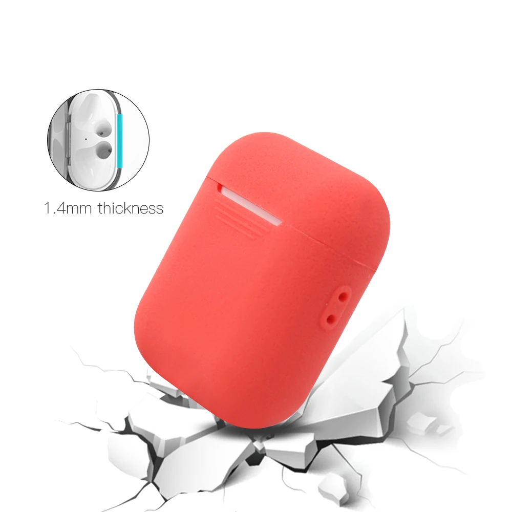 Чехол SIKAI для Apple AirPods силиконовый кожаный чехол с ремешком против потери Air Pods