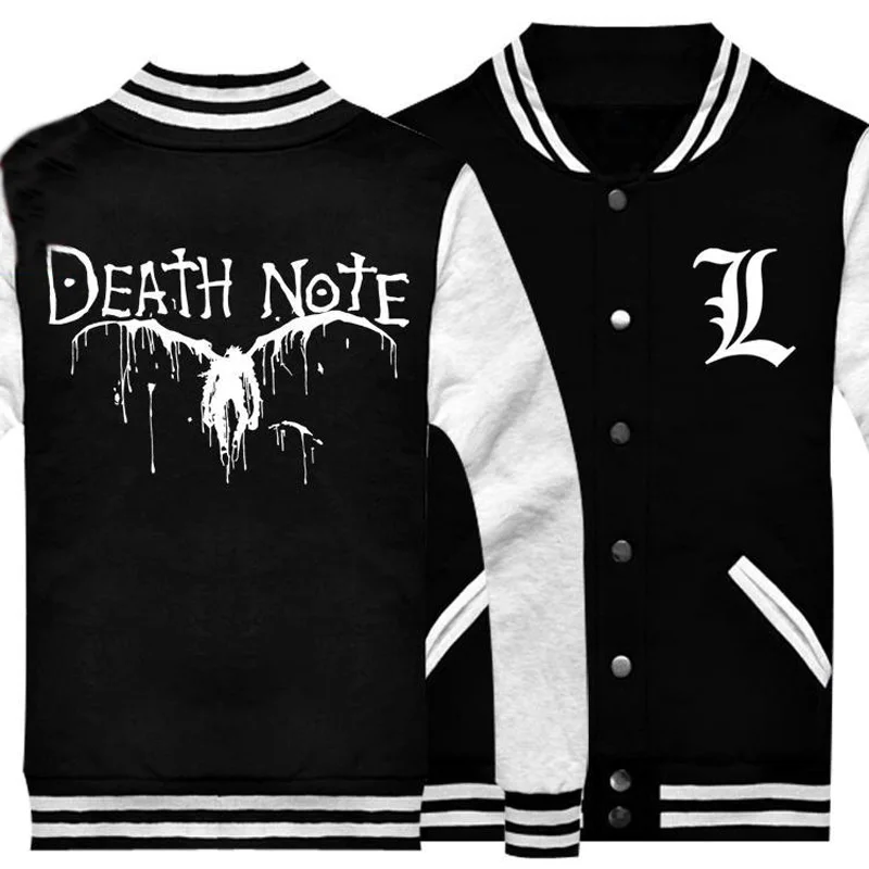 Куртка Death Note пальто повседневная мужская одежда осенне зимняя однобортная