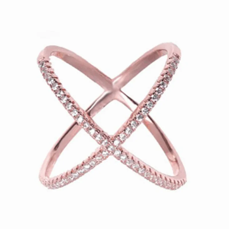 Кольцо с крестом X-образной формы новое дизайнерское кольцо для женщин