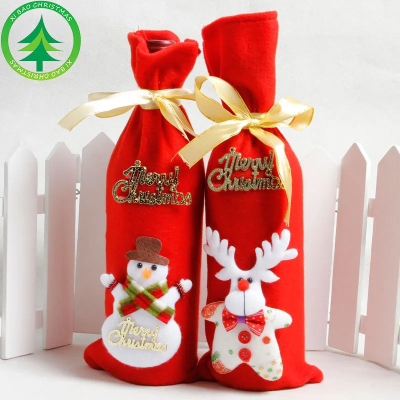 10 Styles Christmas Decorations for Home Santa Claus Wine Bottle Cover Snowman Stocking Gift Holders Xmas Navidad Decor New Year | Дом и сад
