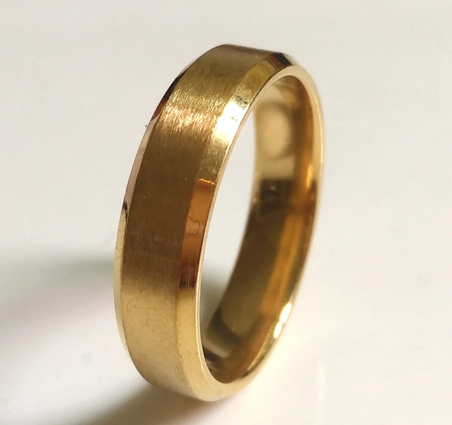 Wholesale 100PCS Bevel edges Classic Color &amp Style 6MM Black/Gold/Silver Stainless Steel Rings High Level Quality Inside Smooth |
