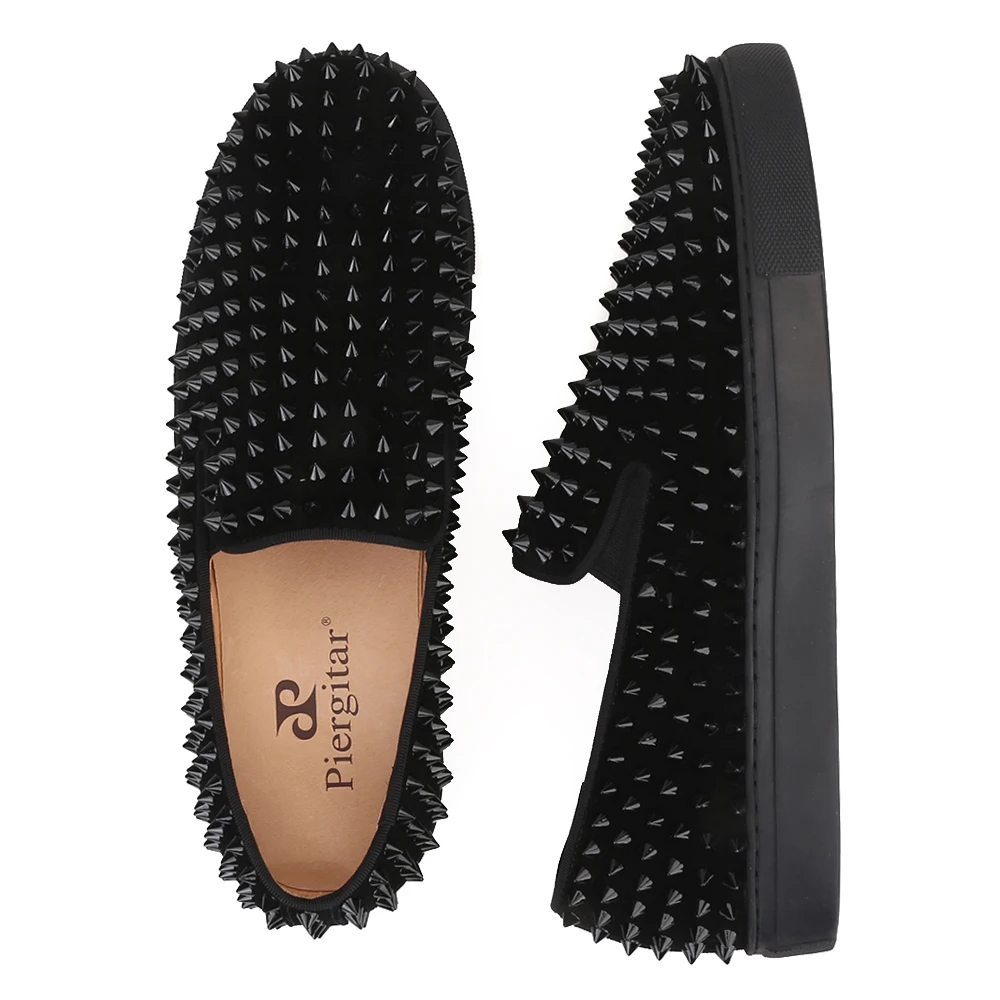 Piergitar 2019 New Cow Suede Sporty style men's casual shoes Handcrafted CL same designs Men spikes sneakers men loafers | Обувь