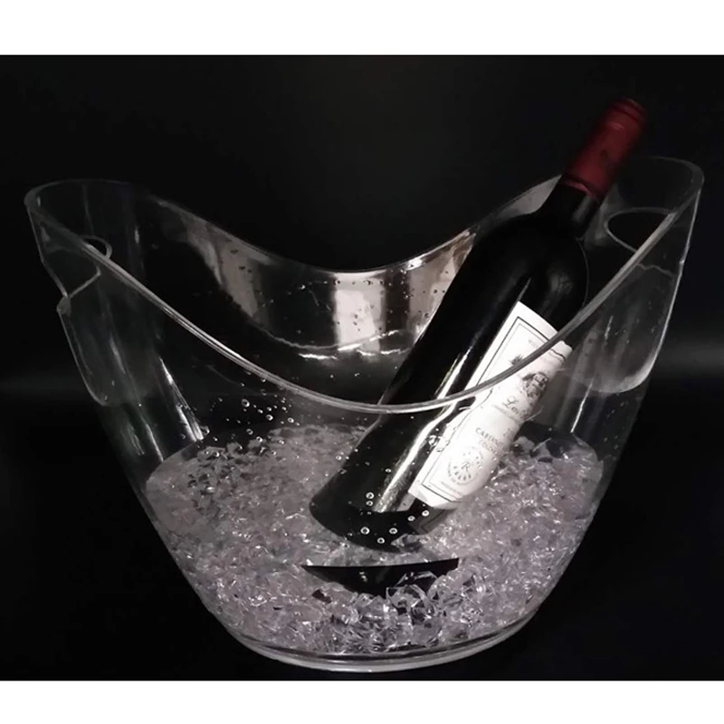 Оптовая торговля 4L/8L прозрачное ведерко для льда шампанское пиво вино кулер