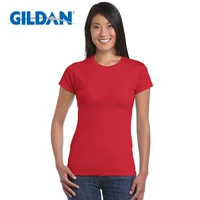 gildan high quality 22 color s xl plain t shirt women 100 cotton elastic basic t shirts female casual tops short sleeve t shirt
