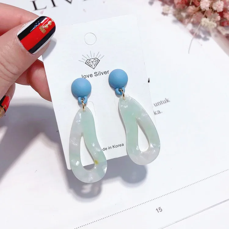 acrylic geometric earring Hypoallergenic fadeless alloy fashion jewelry stud earrings for women girl Christmas gift | Украшения и