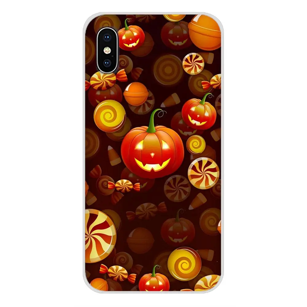 Happy Halloween Fabric Pumpkins Silicone Phone Skin Cover For Samsung Galaxy S4 S5 MINI S6 S7 edge S8 S9 S10 Plus Note 3 4 5 8 9 | Мобильные