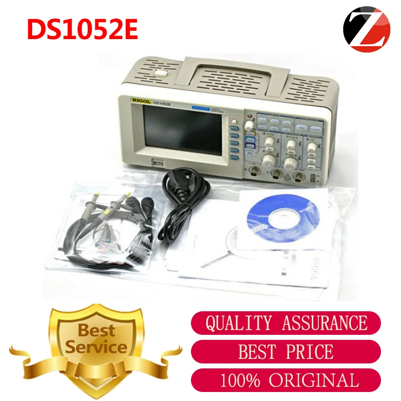 Осциллограф RIGOL DS1052E 500MSa/s 512 K Глубина памяти с USB 50 МГц цифровой осциллограф 2