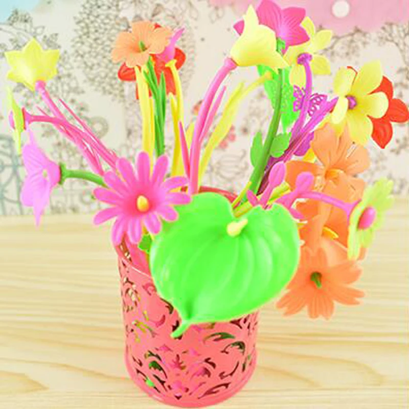 Новинка гелевая ручка в форме цветка 16 шт./лот канцелярские принадлежности