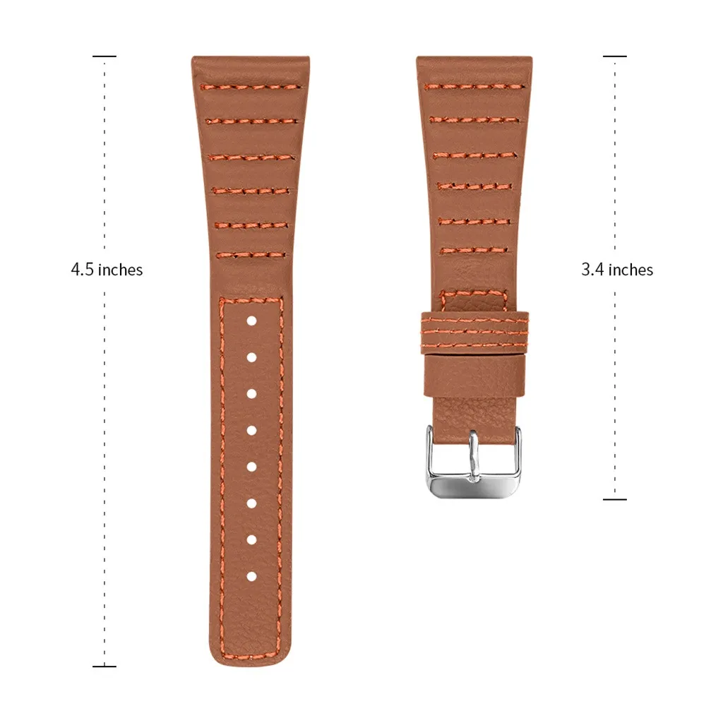 

2019 Fashion Simple Watchbands For Fitbit versa/versa Lite Leather Stitches Replacement Buckle Business Watch Wrist Strap Band