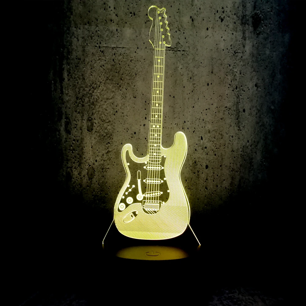 Новое поступление музыкальная крутая гитара бас 3D Светодиодная лампа ночник для