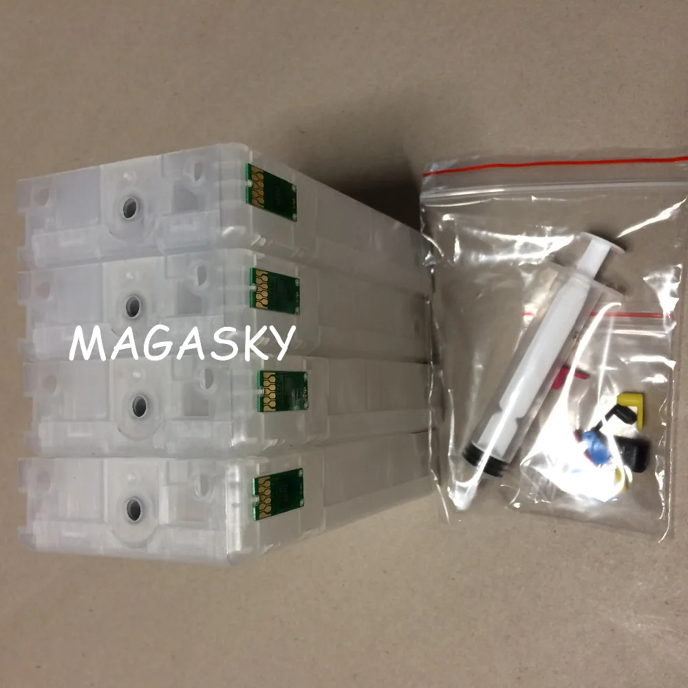 Refillable cartridges used for Epson Workforce Pro WP4535DWF PRO WP4025DW WP4545DTWF printer. with auto-reset chips |