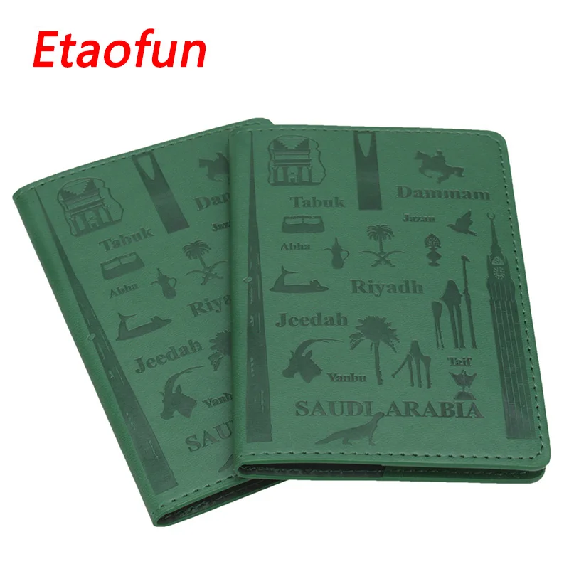 Etaofun бренд Обложка для паспорта зеленый чехол Саудовской Аравии проездные