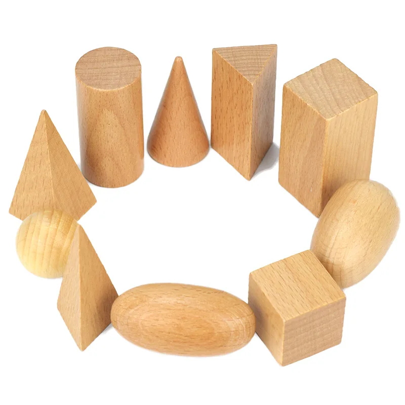 10 шт./компл. Геометрические тела Монтессори в таинственной сумке когнитивные