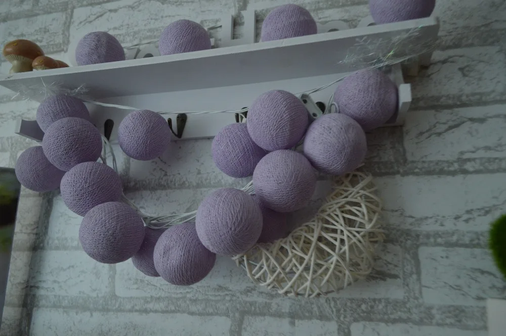 Сиреневый свет фиолетовый 20 шт./компл. хлопковый шар строка lightts вечерние