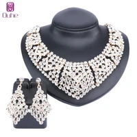 women bridal crystal jewelry sets wedding engagement necklace earrings for brides party costume decoration jewellery sets