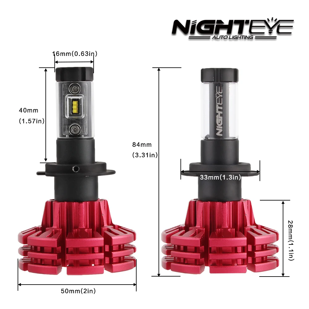 Nighteye 9005 9007 H4 H7 H11 H13 H16 880 H1 H3 60 w/set 10000lm автомобиля светодиодный Фары для автомобиля Противотуманные огни 3000 К 6500 К 8000 К plug-n-play