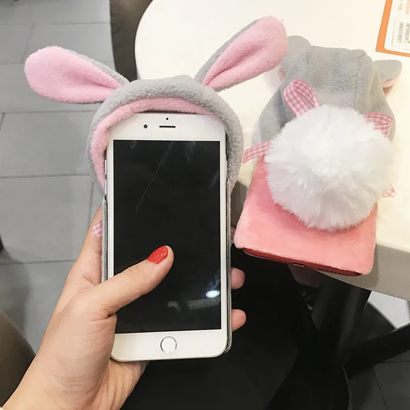 Чехол для телефона Ainike с милым теплым меховым помпоном кролика BBK Vivo X7 X9s X20 Plus Y66 Y67