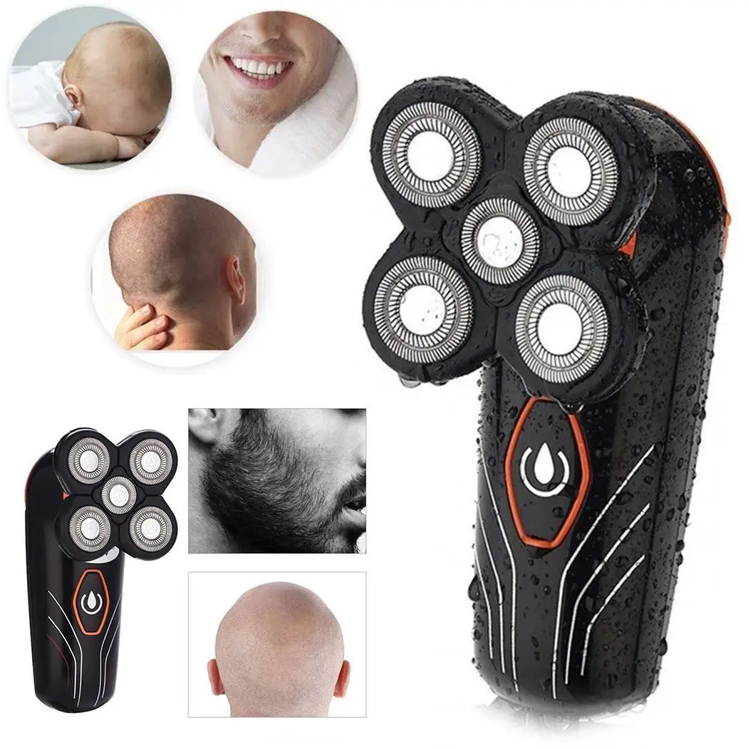 Мужская USB перезаряжаемая электробритва Водонепроницаемая 5 съемный резак