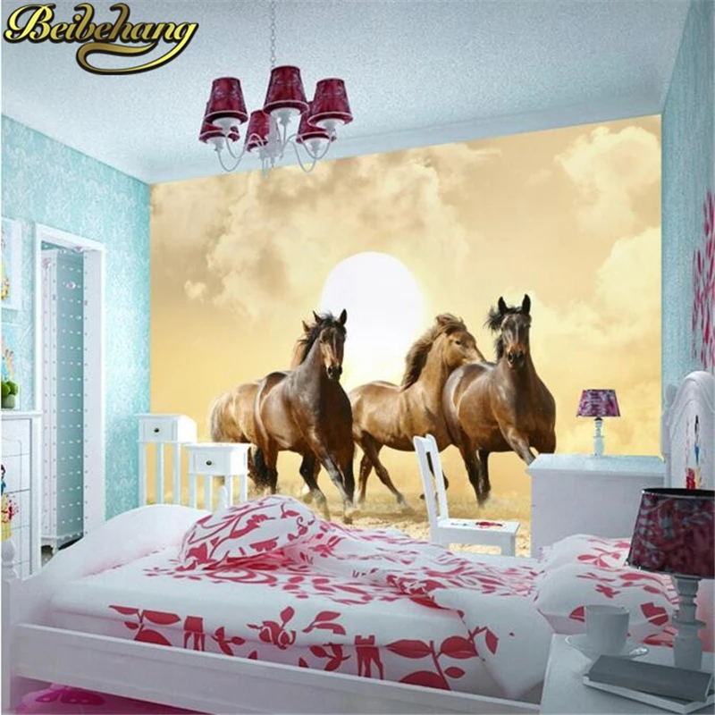 Фотообои beibehang фотообои 3d перспективная скакающая лошадь гостиница спальня