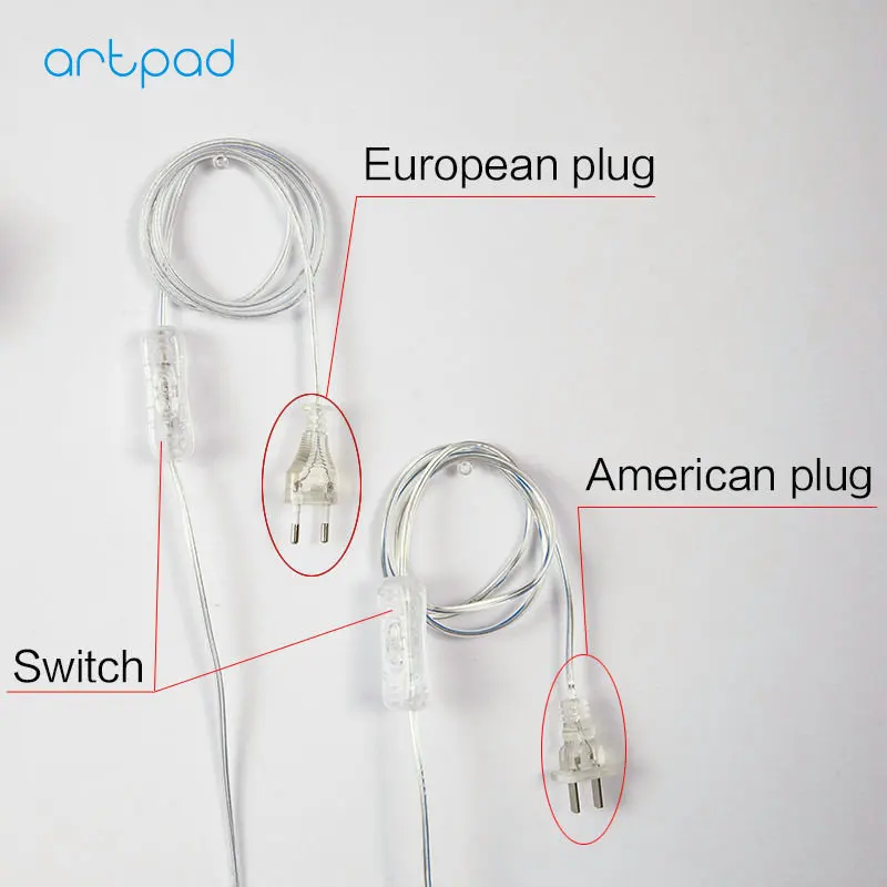 Artpad 6 Вт светодиодный настенный светильник с US/EU Plug and переключатель AC90V 260V отель