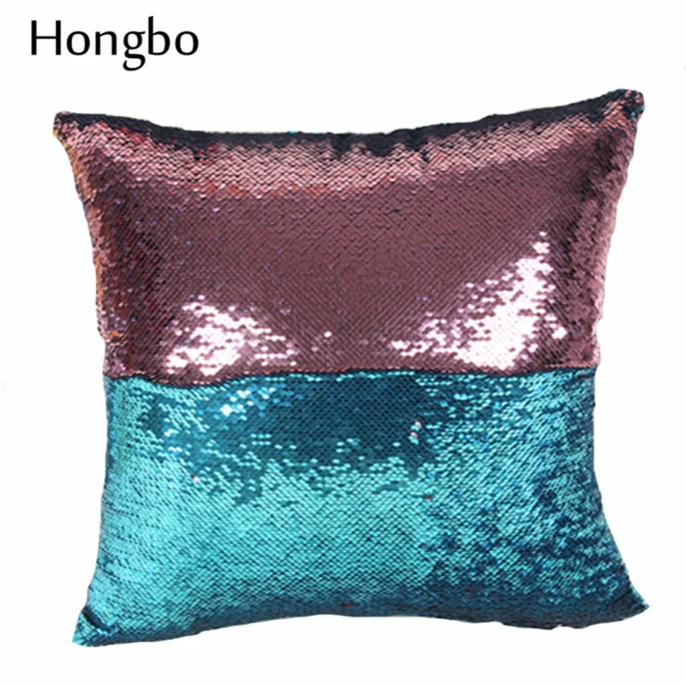 Двусторонние пайетки Русалка с пайетками Подушка волшебный Цвет изменение