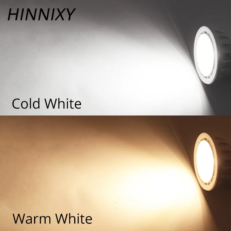 Hinnixy 6 шт./лот Светодиодная лампа MR16 GU5.3 5 Вт 12 В/100 240 в 3000 К/6000 К белый корпус из ПК JCDR