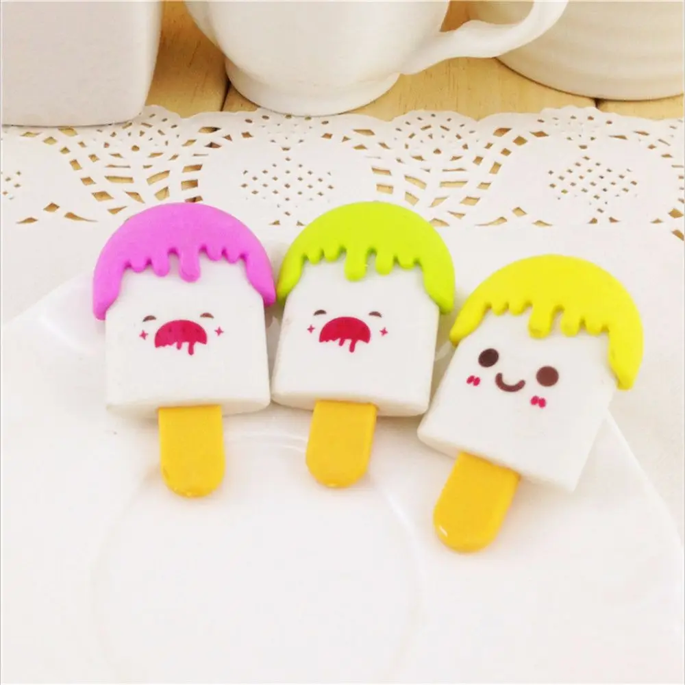3 шт. ластик в форме мороженого Kawaii канцелярские принадлежности милый дизайн карандаш резинки офисные школьные коррекции инструмент детские игрушки детские подарки